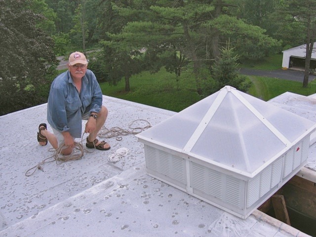 Solexx greenhouse covering that has been used to cover an attic roof vent