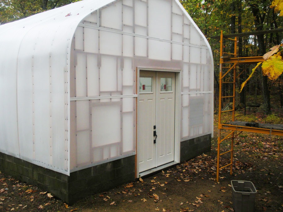 Greenhouse new Jersey with Solexx white greenhouse material front view