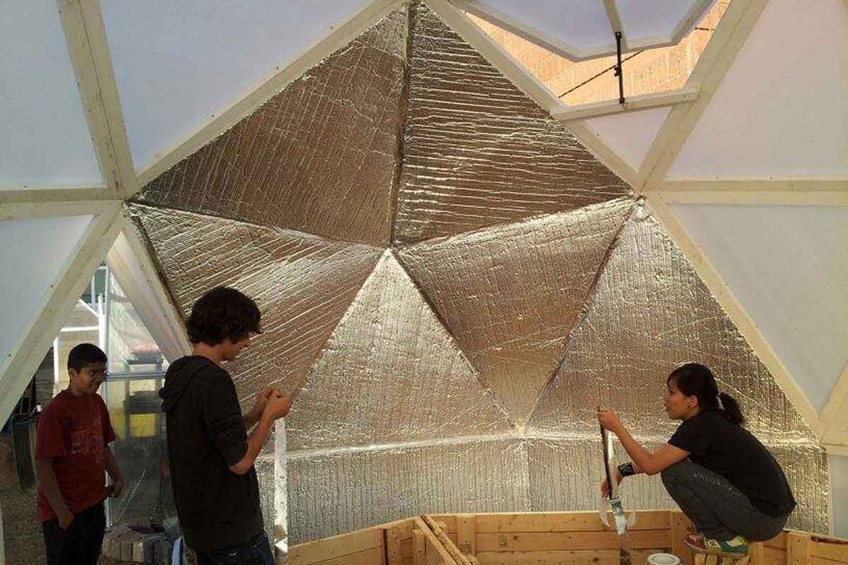 School greenhouse geodesic dome using Solexx greenhouse material