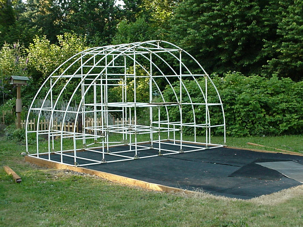 The frame of one unit of the  greenhouse is complete