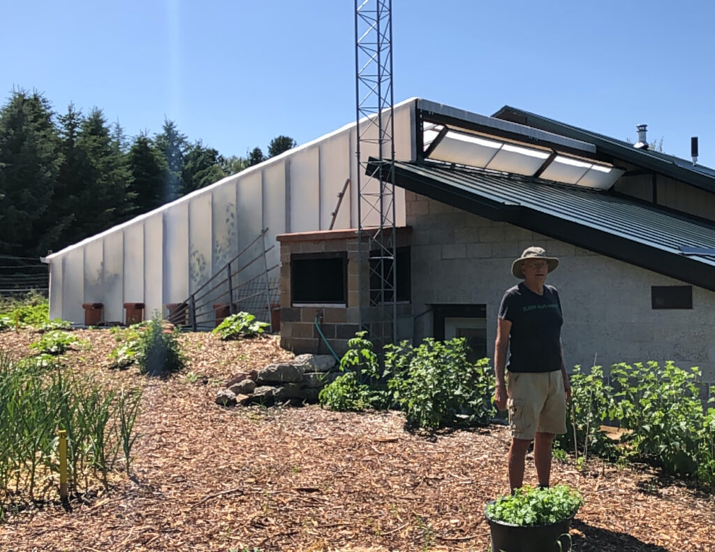 Walipini greenhouse in Montana using Solexx covering.